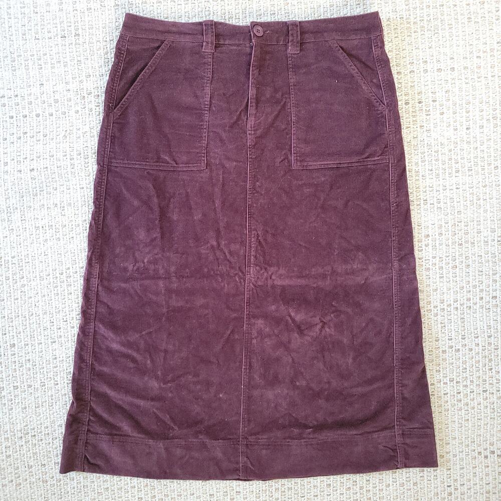 Y2K Covington Womens 18 Burgundy Purple Corduroy Midi Skirt Boho Whimsygoth